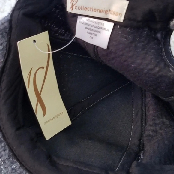 Gray sparkly‎ tweed hat with pearl embellishment - Picture 7 of 7